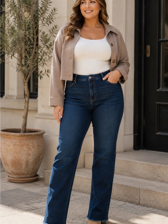 Good American Denim - Good American Good Curve Straight Jeans Size 14/32 NWT High Rise Indigo